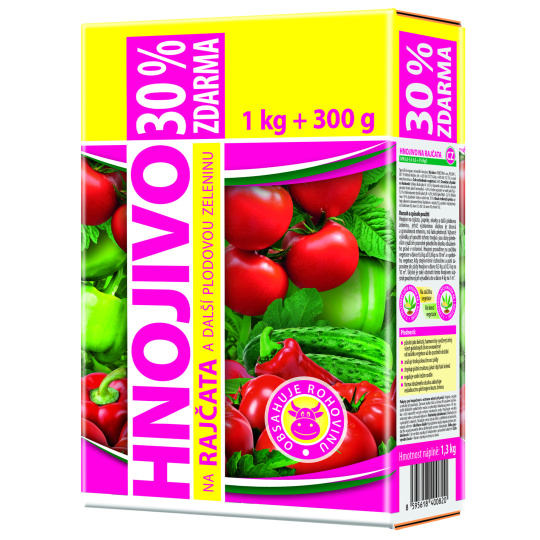 Hnojivo na rajčata, papriky a okurky STANDARD - 1 kg + 30 % zdarma