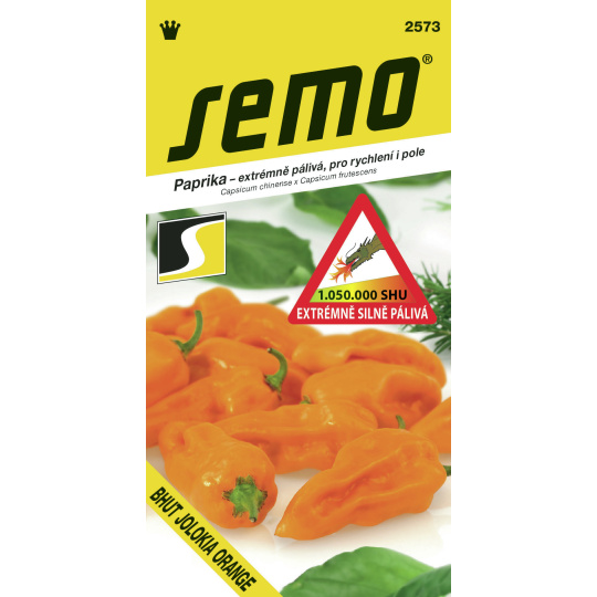 Paprika zel. pálivá - Bhut Jolokia Orange 15s  /SHU 1 050 000/ (ZÁRUKA 2026)