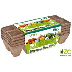 Rašelinový kontejner Jiffystrips® 5-50, 4,5x4,5 cm - plato 10ks, 5 plat v balení