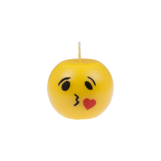 Svíčka Smiley Kiss Sphere 60x60 mm - žlutá