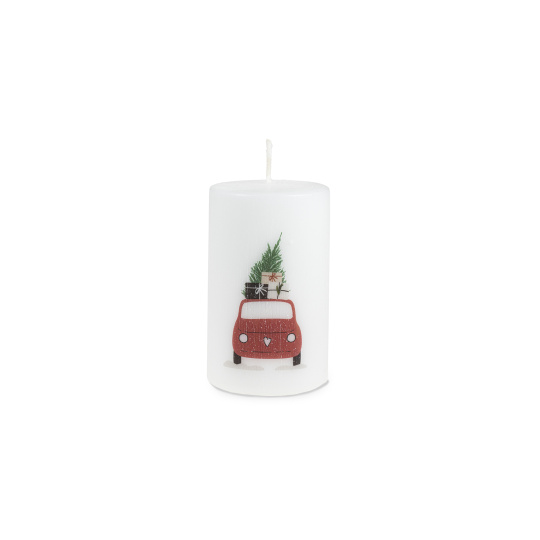 Svíčka vánoční Xmas Home Car Pillar 60 x 100 mm - bílá