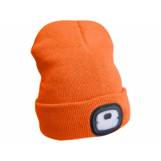 čepice s čelovkou 4x25lm, USB nabíjení, fluorescentní oranžová, ECONOMY, univerzální velikost čepice s čelovkou 4x25lm, USB nabíjení, fluorescentní oranžová, ECONOMY, univerzální velikost