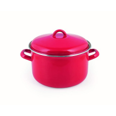 BANQUET Hrnec smaltovaný MILTON Red 20 cm, 3,4 l, s poklicí BANQUET Hrnec smaltovaný MILTON Red 20 cm, 3,4 l, s poklicí