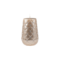 Svíčka Diamond Cone 80 x 120 mm - béžová metalíza Svíčka Diamond Cone 80 x 120 mm - béžová metalíza