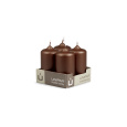 Svíčka adventní -  METAL M50 Cylinder 40x80 mm -  4 ks hnědá