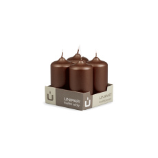 Svíčka adventní - METAL M50 Cylinder 40x80 mm - 4 ks hnědá Svíčka adventní - METAL M50 Cylinder 40x80 mm - 4 ks hnědá