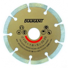 Kotouč diamantový DIAMANT 115x22. 2x2mm segment Kotouč diamantový DIAMANT 115x22. 2x2mm segment