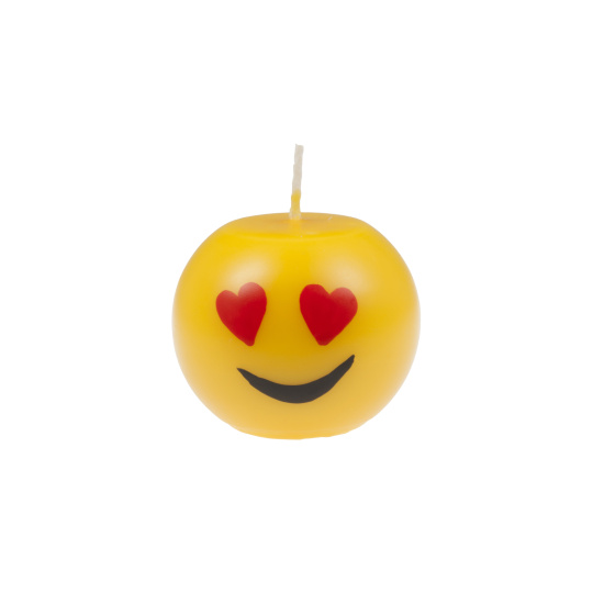 Svíčka Smiley Love Sphere 60x60 mm - žlutá