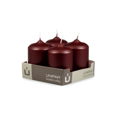 Svíčka adventní - METAL M47 Cylinder 60x90 mm - 4 ks bordo Svíčka adventní - METAL M47 Cylinder 60x90 mm - 4 ks bordo
