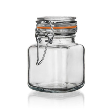 BANQUET Dóza skleněná hermetická hranatá LINA 100 ml, oranžová BANQUET Dóza skleněná hermetická hranatá LINA 100 ml, oranžová