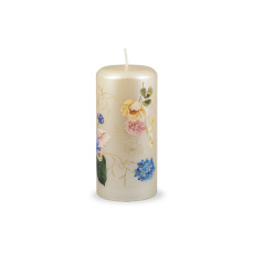 Svíčka Flower Paradise Pillar 70x150 mm - krémová metalíza Svíčka Flower Paradise Pillar 70x150 mm - krémová metalíza