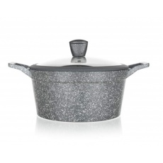 BANQUET Kastrol s nepřílnavým povrchem GRANITE 24 cm, stříkané dno, poklice BANQUET Kastrol s nepřílnavým povrchem GRANITE 24 cm, stříkané dno, poklice