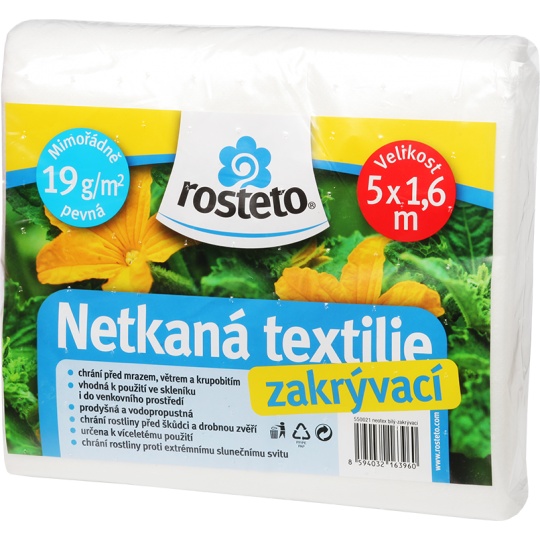 Neotex / netkaná textilie Rosteto - bílý 19g šíře 5 x 1,6 m