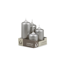 Svíčka adventní - METAL M09 Cylinder Cascada - 4 ks stříbrná Svíčka adventní - METAL M09 Cylinder Cascada - 4 ks stříbrná