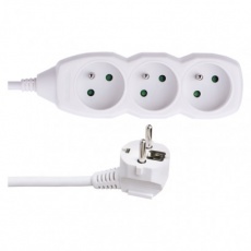 Prodlužovací kabel – 3 zásuvky, 3m, bílý Prodlužovací kabel – 3 zásuvky, 3m, bílý