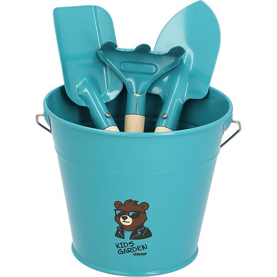 Sada dětského nářadí a kyblík modrá Stocker