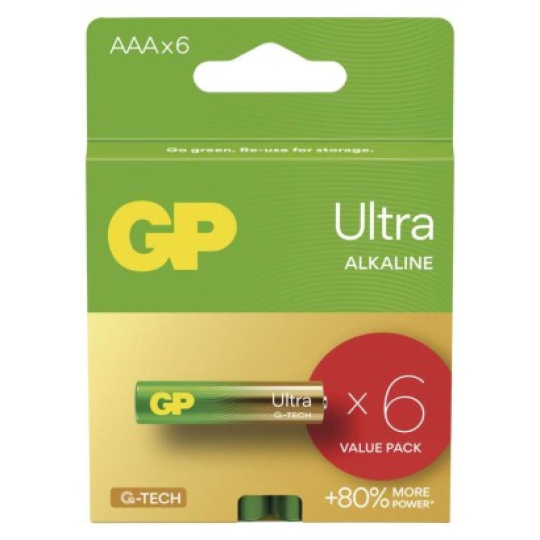 Alkalická baterie GP Ultra AAA (LR03) - 6ks