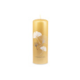 Svíčka Ginkgo Luxury Pillar 70 x 200 mm - zlatá metalíza