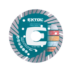 kotouč diamantový řezný, turbo Grind Cut, suché i mokré řezání, O 115x22,2x2,2mm, EXTOL PREMIUM