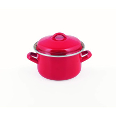 BANQUET Hrnec smaltovaný MILTON Red 16 cm, 2 l, s poklicí BANQUET Hrnec smaltovaný MILTON Red 16 cm, 2 l, s poklicí