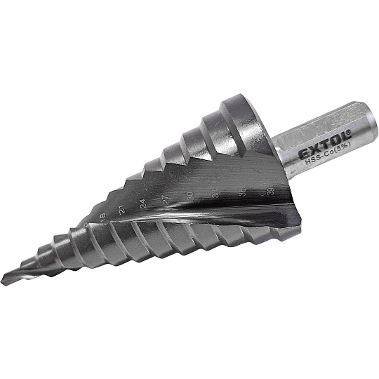 vrták stupňovitý s lamačem třísek, O 4-39mm/po 3mm, HSS-Co vrták stupňovitý s lamačem třísek, O 4-39mm/po 3mm, HSS-Co