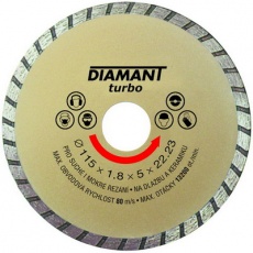 Kotouč diamantový DIAMANT 115x22. 2x2. 5mm TURBO Kotouč diamantový DIAMANT 115x22. 2x2. 5mm TURBO