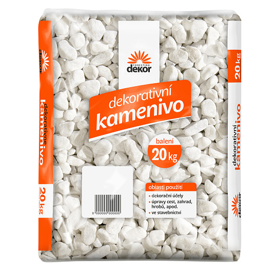 Mramor bílý valoun 25-40 mm - 20 kg (cena bez slev)