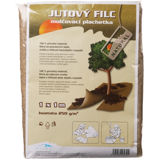 Jutový filc - plachetka 1 x 1 m