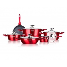 BANQUET Sada nádobí s nepřilnavým povrchem METALLIC RED, 11 ks BANQUET Sada nádobí s nepřilnavým povrchem METALLIC RED, 11 ks