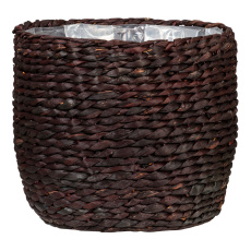 Košík z vodního hyacintu 505 hnědý 28 - s fóliovou vložkou