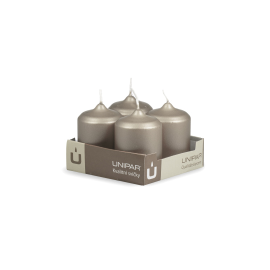 Svíčka adventní -  METAL M131 Cylinder 50x70 mm -  4 ks modrá