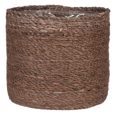 Košík z mořské trávy 508 hnědá 19 - s fóliovou vložkou