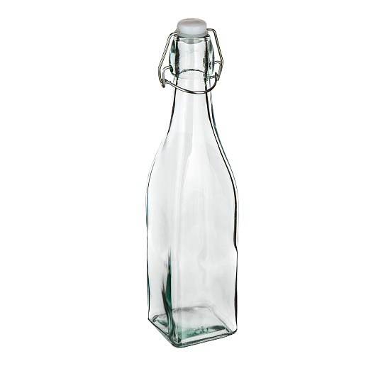 Láhev s pákovým uzávěrem  500 ml hranatá skleněná Yara