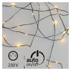 LED vánoční nano řetěz zelený, 4m, venkovní, teplá b., čas. LED vánoční nano řetěz zelený, 4m, venkovní, teplá b., čas.
