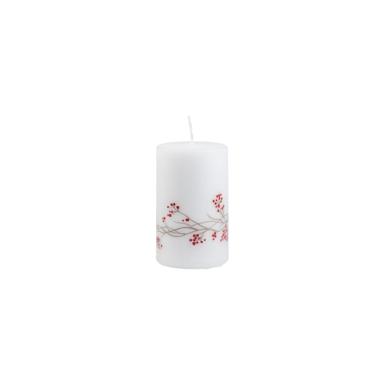 Svíčka vánoční Country Xmas Pillar 60x100 mm - bílá