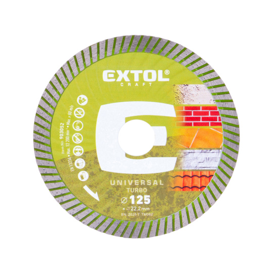 kotouč diamantový řezný, turbo - suché i mokré řezání, O 125x22,2x2mm