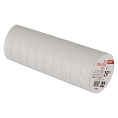 Izolační páska PVC 19mm / 20m bílá - 10ks