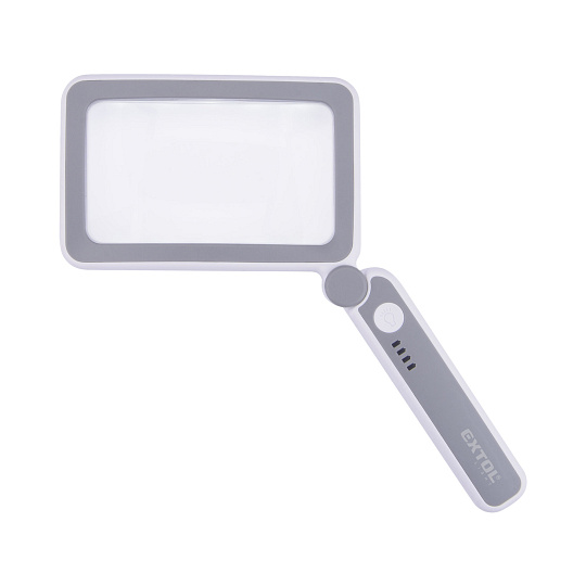 lupa se světlem skládací, 4× zvětšení, USB nabíjení