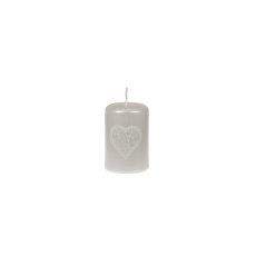 Svíčka Softness Pillar 50x75 mm - bílá metalíza Svíčka Softness Pillar 50x75 mm - bílá metalíza