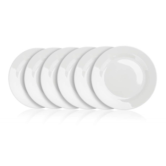 BANQUET Sada mělkých porcelánových talířů BASIC 24 cm, 6 ks, bílé