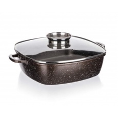 BANQUET Pekáč s nepřilnavým povrchem PREMIUM Dark Brown 28x28x8 cm, s poklicí s aroma knobem BANQUET Pekáč s nepřilnavým povrchem PREMIUM Dark Brown 28x28x8 cm, s poklicí s aroma knobem