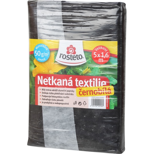 Neotex / netkaná textilie Rosteto - černobílý 50g šíře 5 x 1,6 m