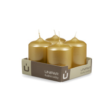 Svíčka adventní - METAL M38 Cylinder 60x90 mm - 4 ks zlatá Svíčka adventní - METAL M38 Cylinder 60x90 mm - 4 ks zlatá