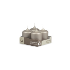Svíčka adventní - METAL M65 Cylinder 40x60 mm - 4 ks mocca Svíčka adventní - METAL M65 Cylinder 40x60 mm - 4 ks mocca