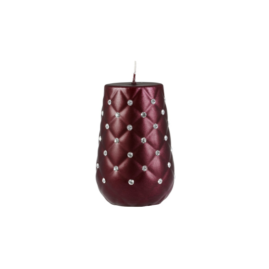 Svíčka Diamond Cone 80 x 120 mm - bordo metalíza