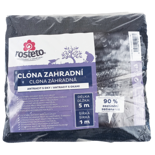 Clona zahradní 90% Rosteto - 5x1 m antracit s oky