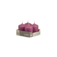 Svíčka adventní -  MAT N45 Cylinder 40x60 mm - 4 ks růžová