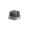 Svíčka adventní -  MAT N05 Cylinder 40x80 mm - 4 ks šedá