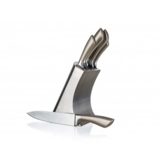 BANQUET Sada nožů METALLIC Platinum, 5 ks a nerezový stojan
