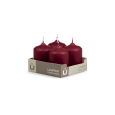 Svíčka adventní -  MAT N38 Cylinder 50x70 mm - 4 ks bordo